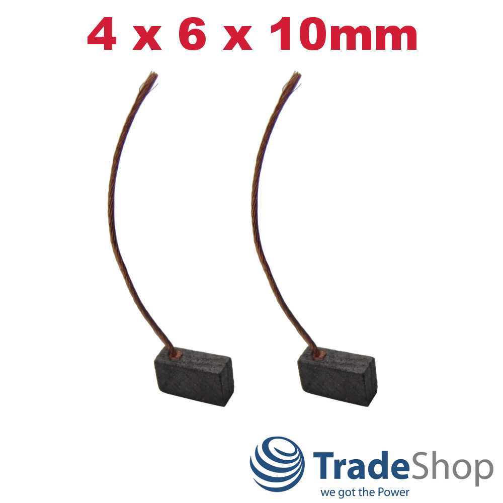 2x Motorkohlen Kohlebürsten 4x6x10mm für viele PKW KFZ LKW Motoren Antriebe
