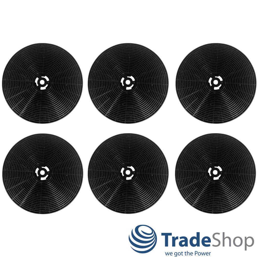 6x Aktivkohlefilter 175 x 25mm für Dunstabzugshauben ersetzt Respekta MIZ1000N