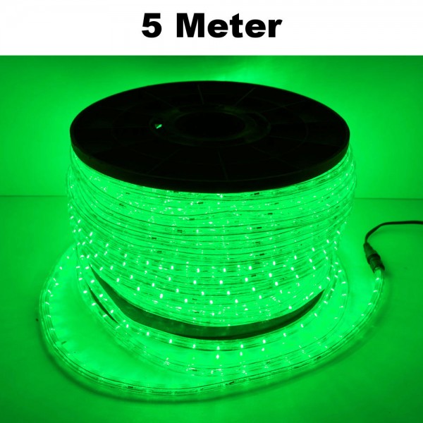 LED Lichtschlauch Lichterkette Beleuchtung Komplett-Set Grün 5m
