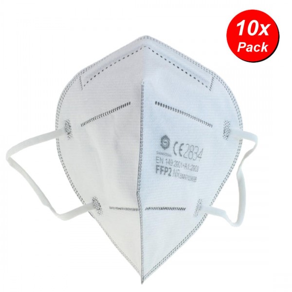 10x FFP2 Atemschutzmaske Mundschutz Maske Mund Nase Filtermaske EN149:2001