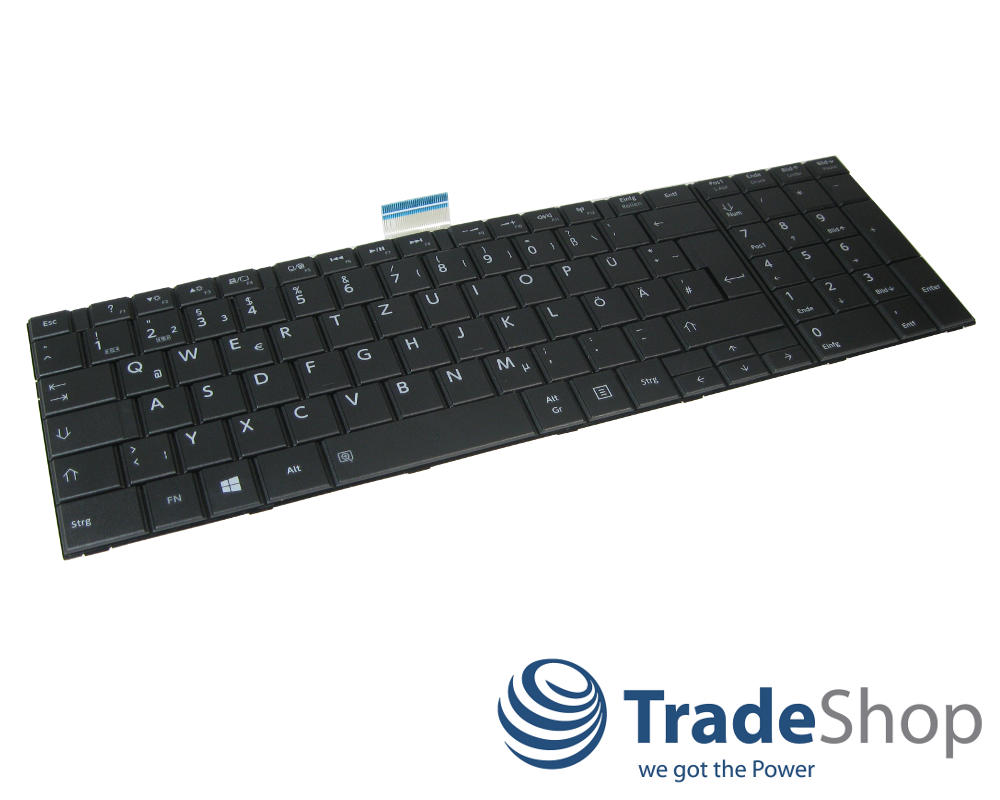 Trade-Shop Laptop-Tastatur Notebook Keyboard Ersatz Deutsch QWERTZ für Toshiba Satellite C870-19R C870-1C3 C870-1DW C870-1FE C870-1GU C870-1GW C870D 
