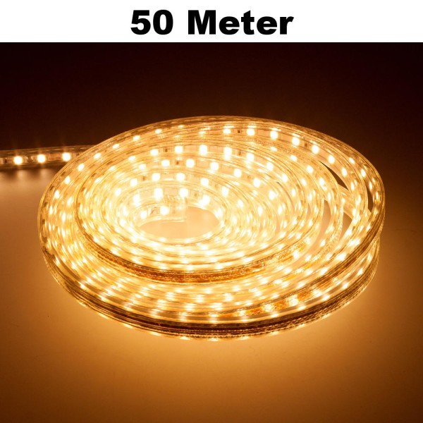 50m Weiß Warmweiß LED Leuchtstreifen Lichterkette 60 LED/Meter SMD2835