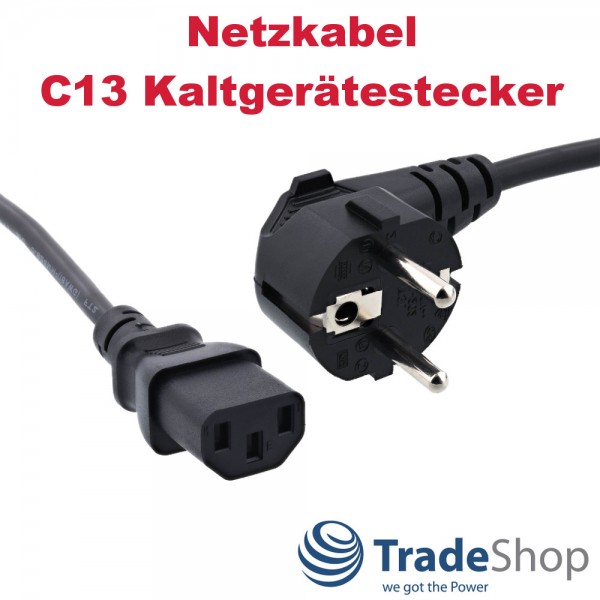 Netzkabel 250V 10A C13 Kaltgeräte-Stecker für elektronische Geräte