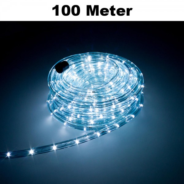 LED Lichtschlauch Lichterkette Beleuchtung Komplett-Set Weiß 100m