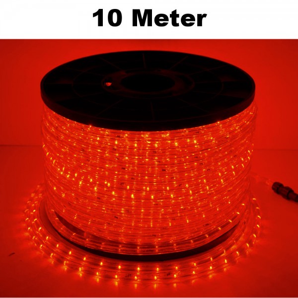 LED Lichtschlauch Lichterkette Beleuchtung Komplett-Set Rot 10m