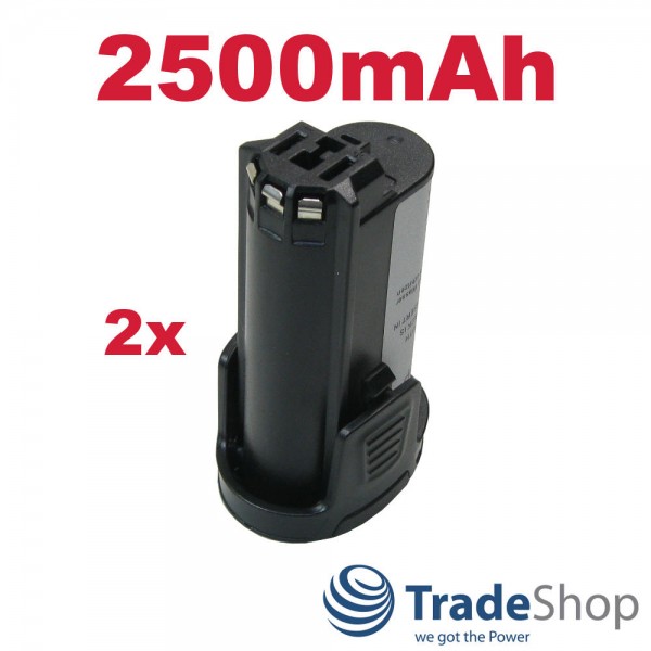 2x Trade-Shop AKKU 7,2V 2500mAh Li-Ion für Dremel 8100 Cordless Multi-Tool