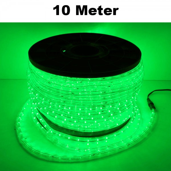 LED Lichtschlauch Lichterkette Beleuchtung Komplett-Set Grün 10m