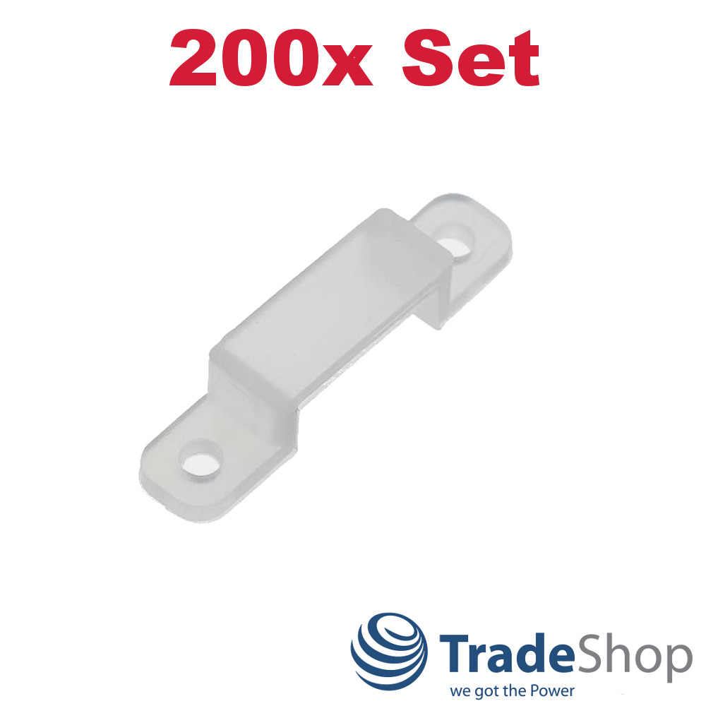 200x Befestigungs-Clips Wand-Halterung für 10-16mm LED