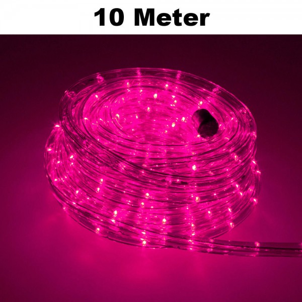 LED Lichtschlauch Lichterkette Beleuchtung Komplett-Set Pink 10m