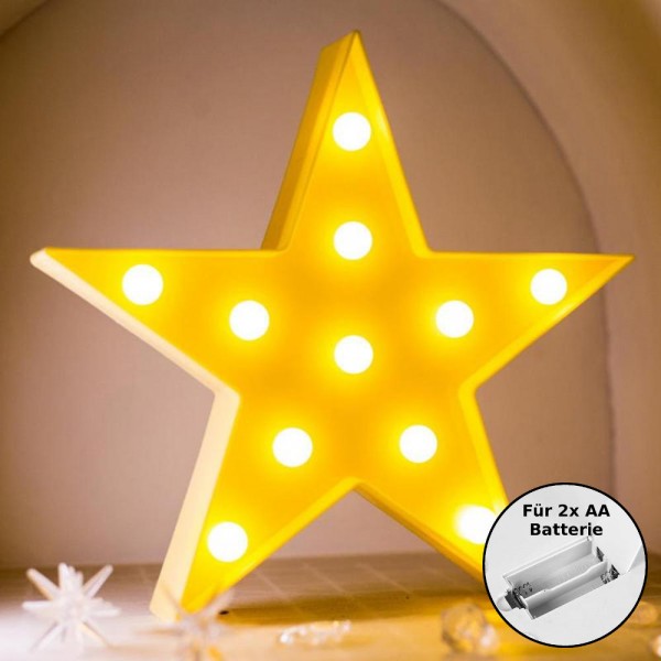 Stern Nachtlicht LED Batterie Wandbild Beleuchtung Dekoration