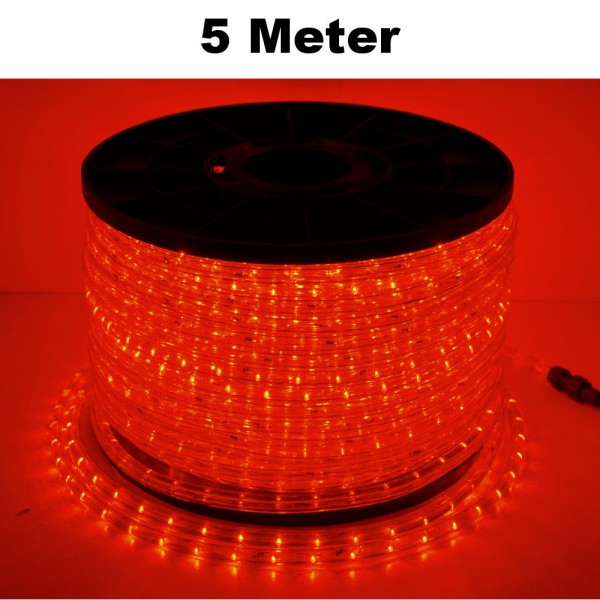 LED Lichtschlauch Lichterkette Beleuchtung Komplett-Set Rot 5m