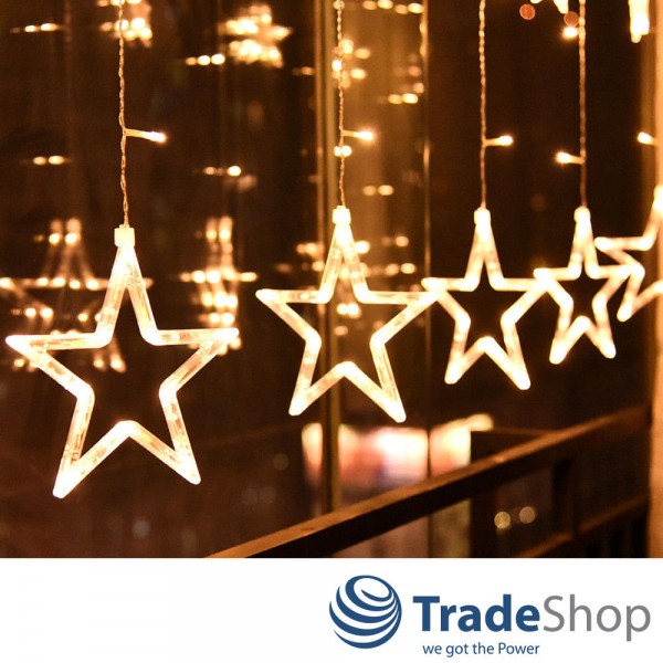 LED Lichterkette Vorhang Sterne 2,5m*1m Schaufensterdeko