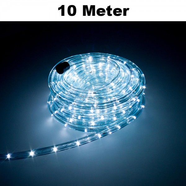 LED Lichtschlauch Lichterkette Beleuchtung Komplett-Set Weiß 10m
