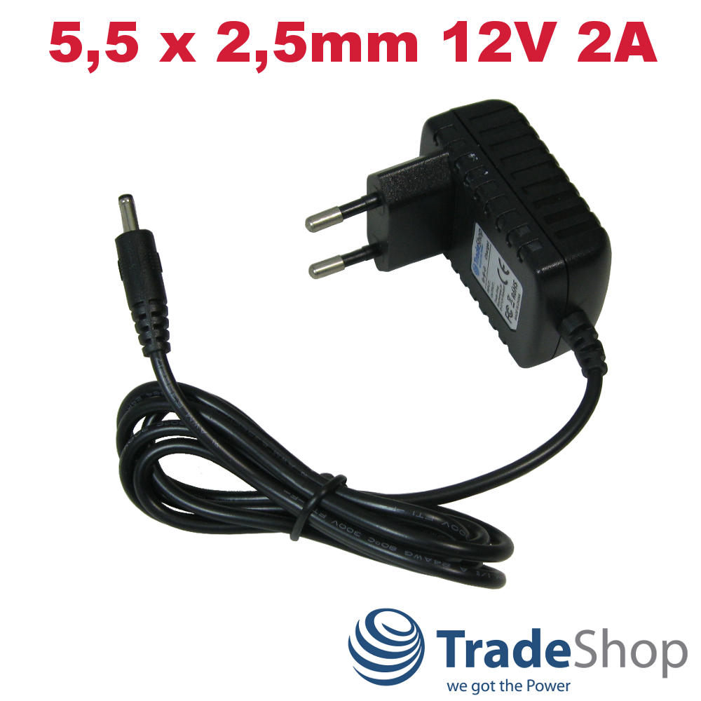 12V 2A 5,5mm*2,5mm Universal Ladekabel Netzteil Ladegerät