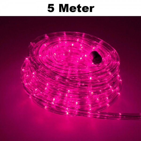 LED Lichtschlauch Lichterkette Beleuchtung Komplett-Set Pink 5m