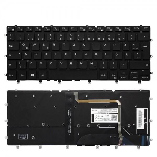 Tastatur QWERTZ DE für Dell XPS 13, Inspiron 13 / 15 mit Backlight