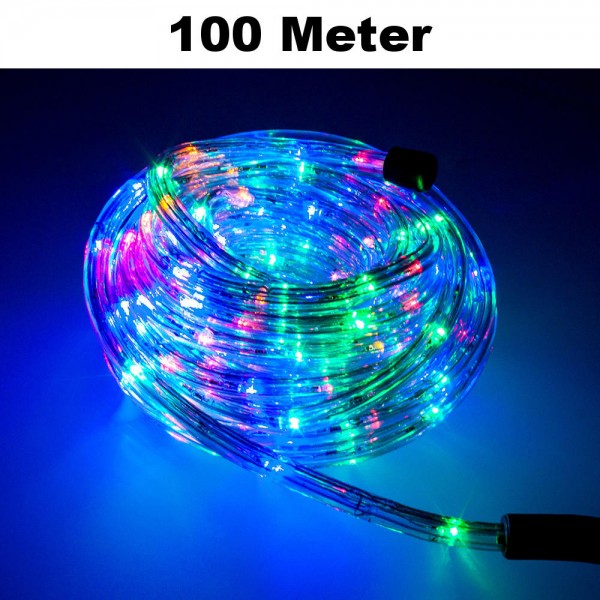 LED Lichtschlauch Lichterkette Beleuchtung Komplett-Set RGB 100m