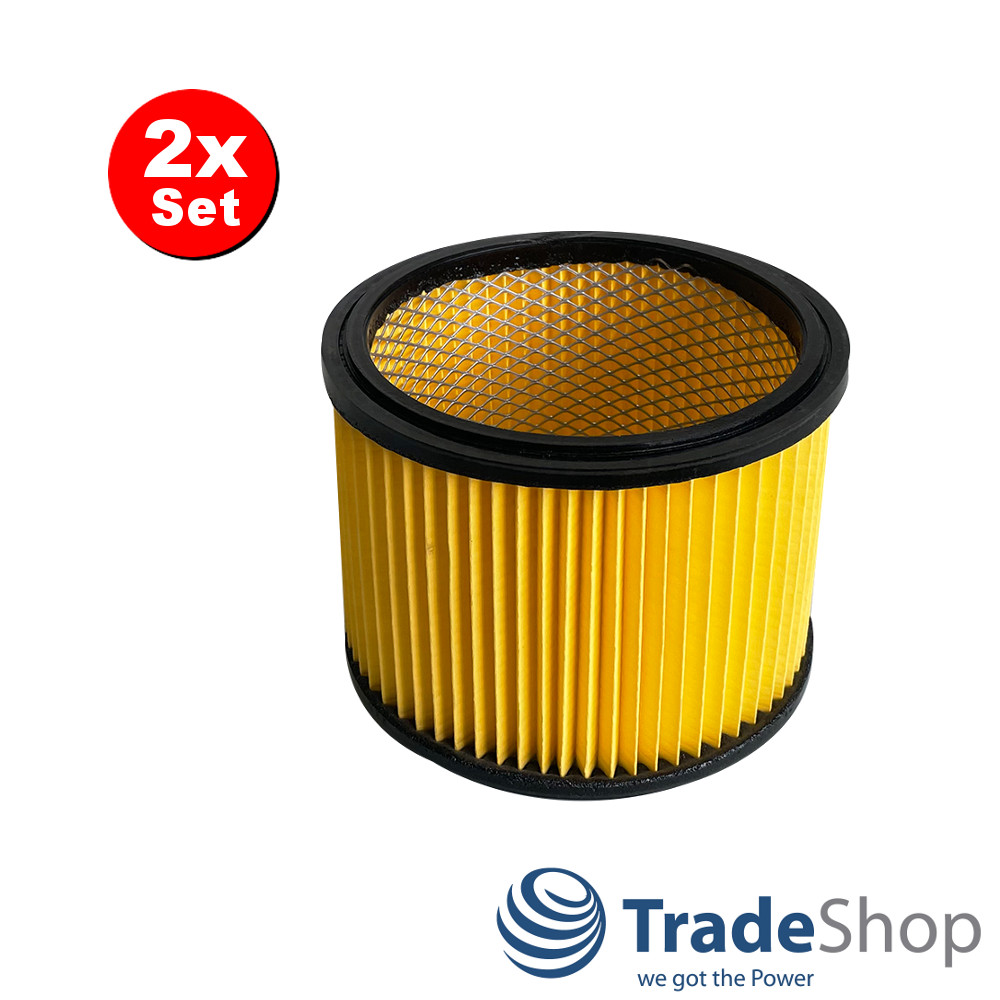 AS 1400 I 2x Rund-Filter Lamellenfilter gelb für Einhell INOX 1250/1 INOX 1400