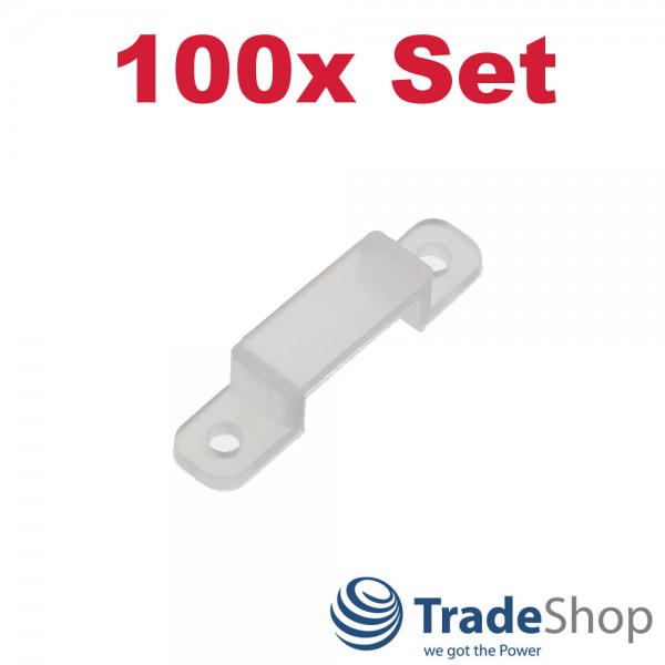 100x Befestigungs-Clips Wand-Halterung für 10-16mm LED Leuchtstreifen