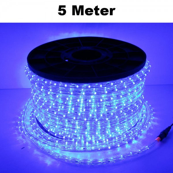 LED Lichtschlauch Lichterkette Beleuchtung Komplett-Set Blau 5m