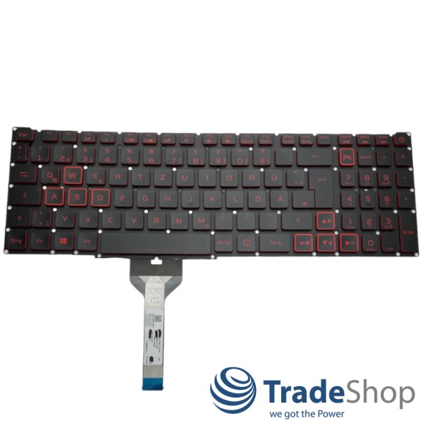 Notebook Tastatur QWERTZ Deutsch mit roter Beleuchtung für Acer Nitro 5 AN517-41