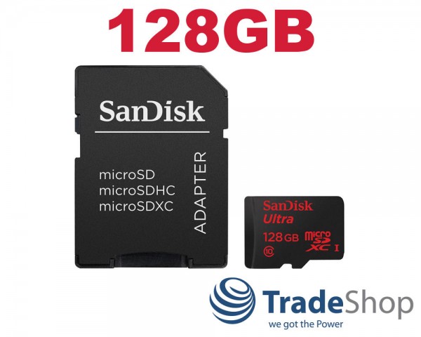 128GB SanDisk Ultra MicroSD SDXC Speicherkarte mit SDSDQUIN-128G-G4