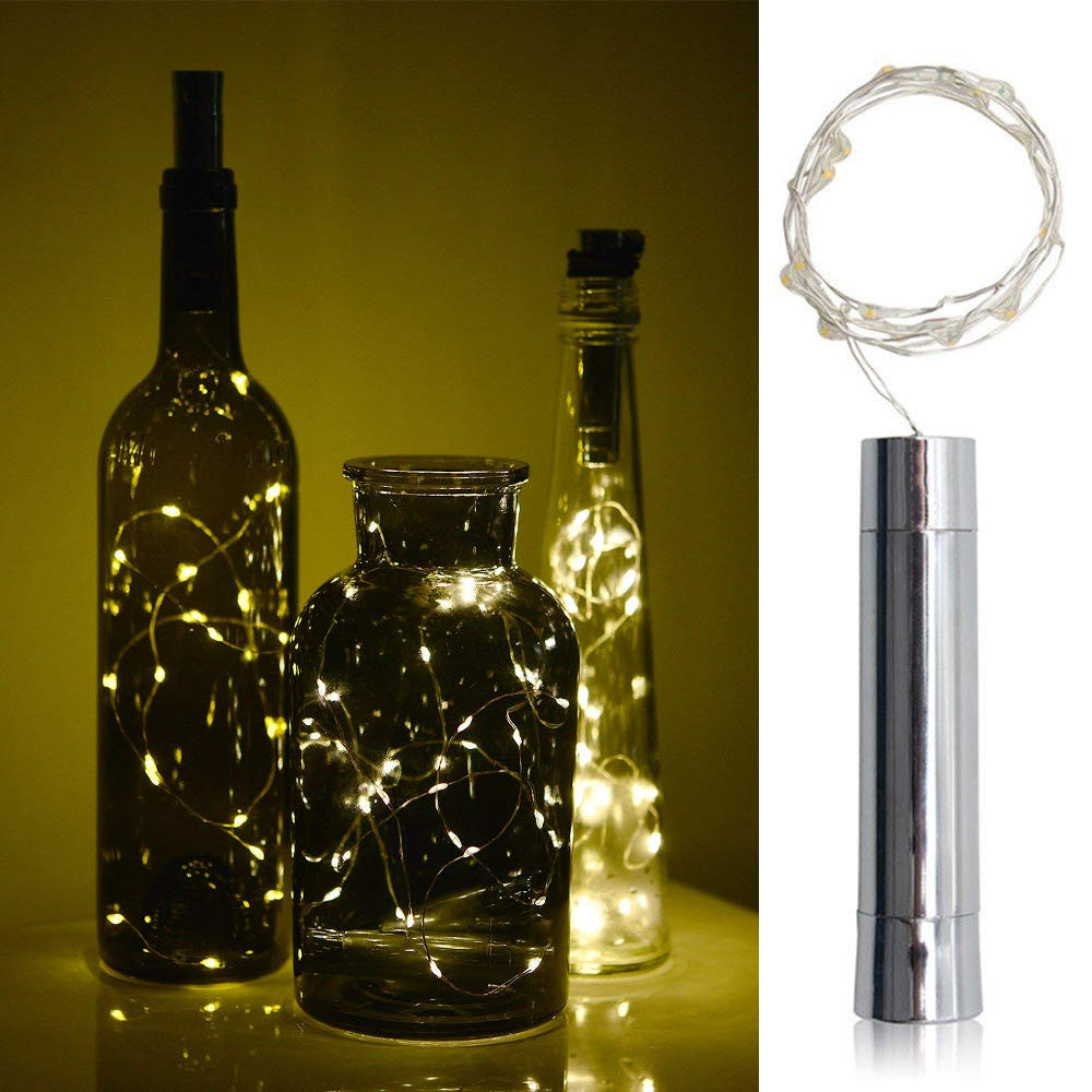 Flaschenlicht Drahtlichterkette 5 Farben Deko Korken Lichterkette Weinflasche